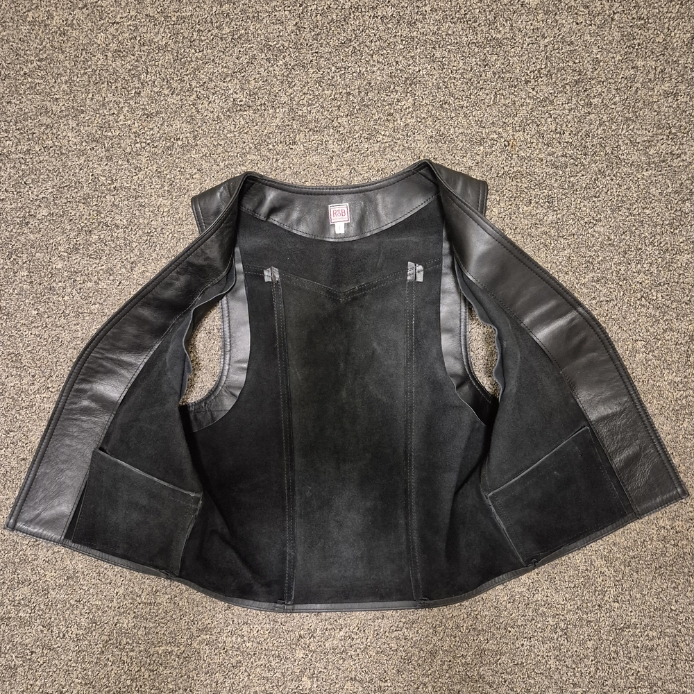 Rob Amsterdam Men's Black Leather Vest " DISCOUNTED " - Picture 6 of 6